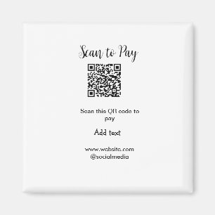 Scan to pay scan QR code add website email details Magnet