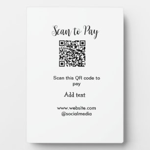 Scan to pay scan QR code add website email details Plaque