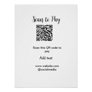 Scan to pay scan QR code add website email details Poster