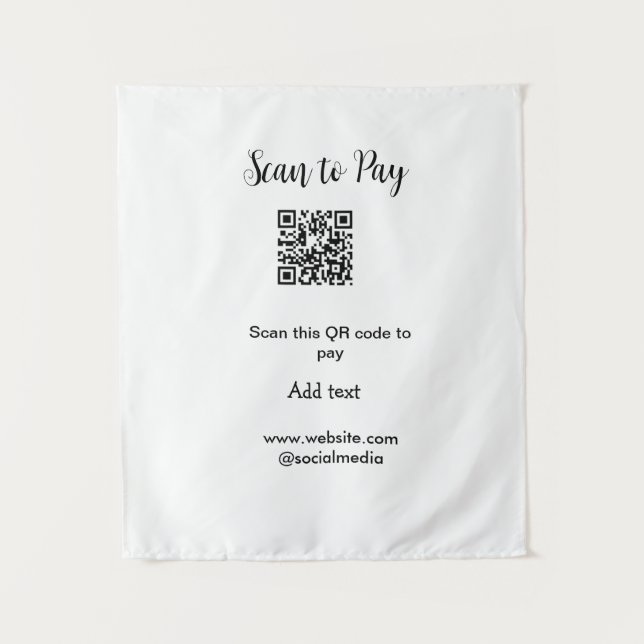 Scan to pay scan QR code add website email details Tapestry (Front)