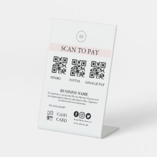 Scan to Pay Sign QR Code Payment Sign for Small Bu