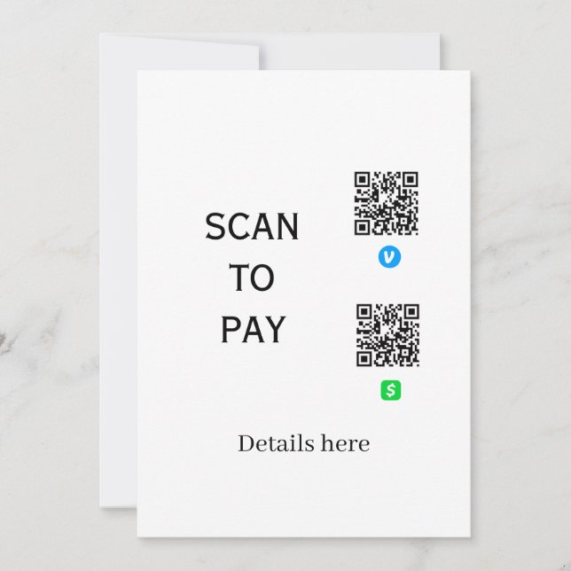 scan to pay venmo cashapp QR code details here nam Invitation (Front)