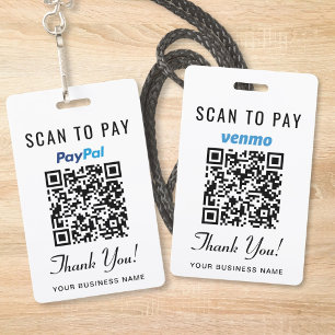 Scan to Pay Venmo PayPaL QR Code Badge