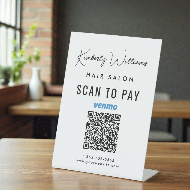 Scan To Pay Venmo QR Code Business Pedestal Sign (Scan To Pay Venmo QR Code Business Pedestal Sign)