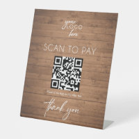 Scan to pay wood rustic business sign