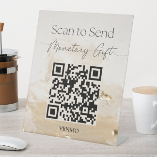 Scan to Send Monetary Gift Pedestal Sign