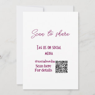 Scan to share tag us on social media QR code simpl Invitation