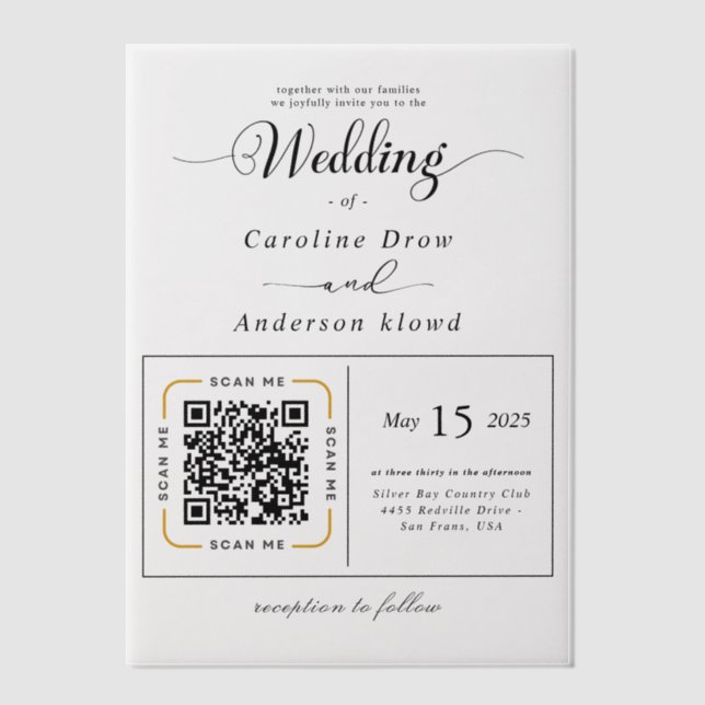 Scan to View Our Wedding Invitation Video (Front)