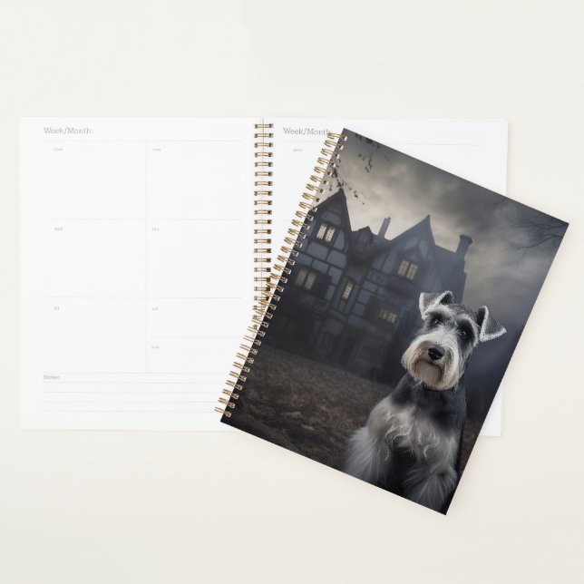 Scandale d'Halloween Schnauzer Miniature (Devant avec enveloppe)