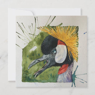 Scandalized Crane postcard style notecard