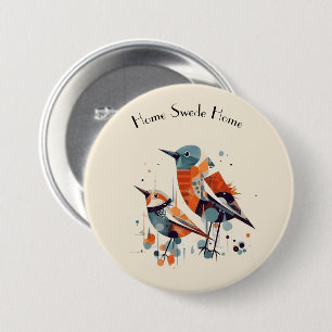 Scandi Aviary Duet, custom 3 Inch Round Button