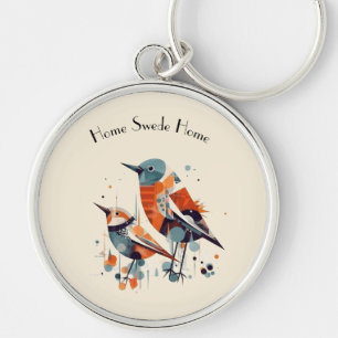Scandi Aviary Duet, custom Keychain