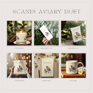 Scandi Aviary Duet, custom Napkin