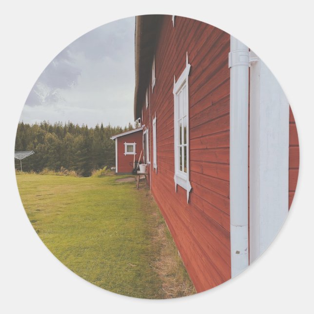 Scandi Barn Classic Round Sticker (Front)