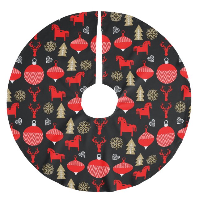 Scandi Christmas Decor Brushed Polyester Tree Skirt (Front)