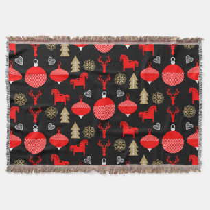 Scandi Christmas Decor Throw Blanket