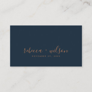 SCANDI CLEAN NAVY RUST MINIMAL WEDDING THANK YOU BUSINESS CARD