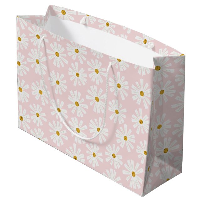 Scandi Daisy Envelopper Grand Sac Cadeau (Dos Angle)