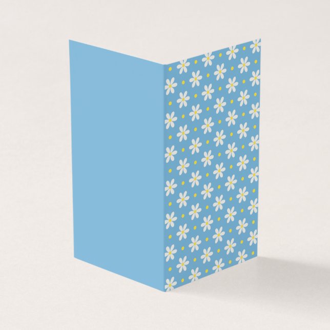 Scandi Daisy Pattern Custom Color Folded Card (Outside)