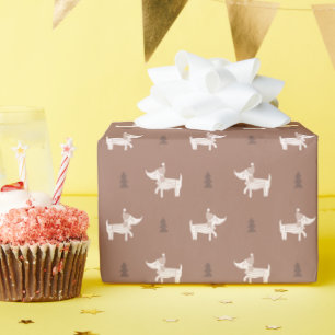 Scandi Dog & Christmas Trees Wrapping Paper Roll