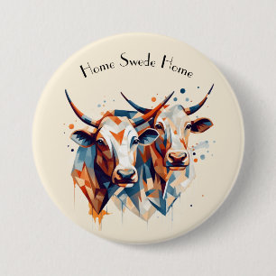 Scandi Farmhouse Cattle, custom 3 Inch Round Button