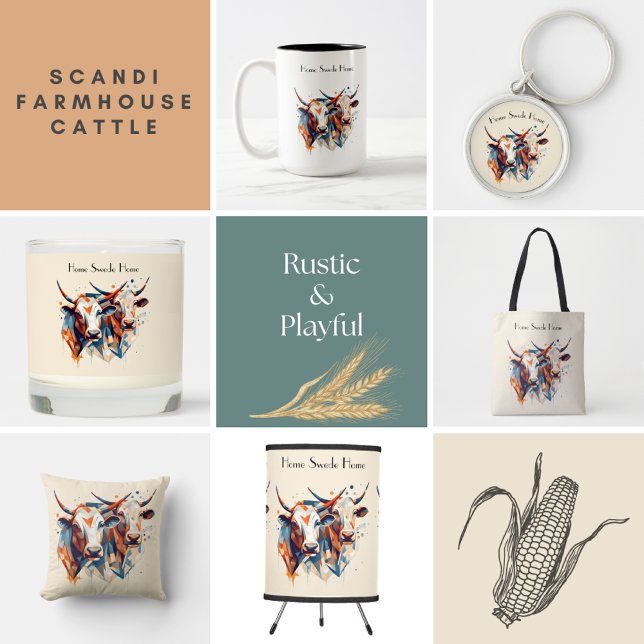 Scandi Farmhouse Cattle, custom 3 Inch Round Button (Creator Uploaded)