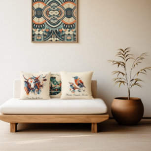 Scandi Farmhouse Cattle, custom Throw Pillow