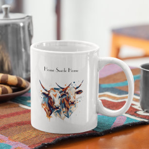 Scandi Farmhouse Cattle, custom Two-Tone Coffee Mug