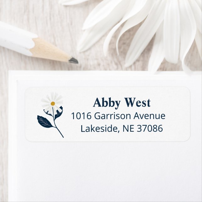 Scandi Flowers Return Address Label (Insitu)