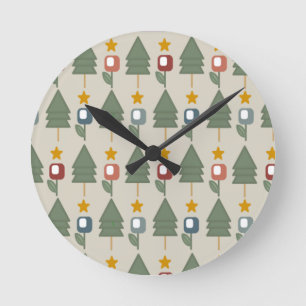 Scandi Forest  Round Clock