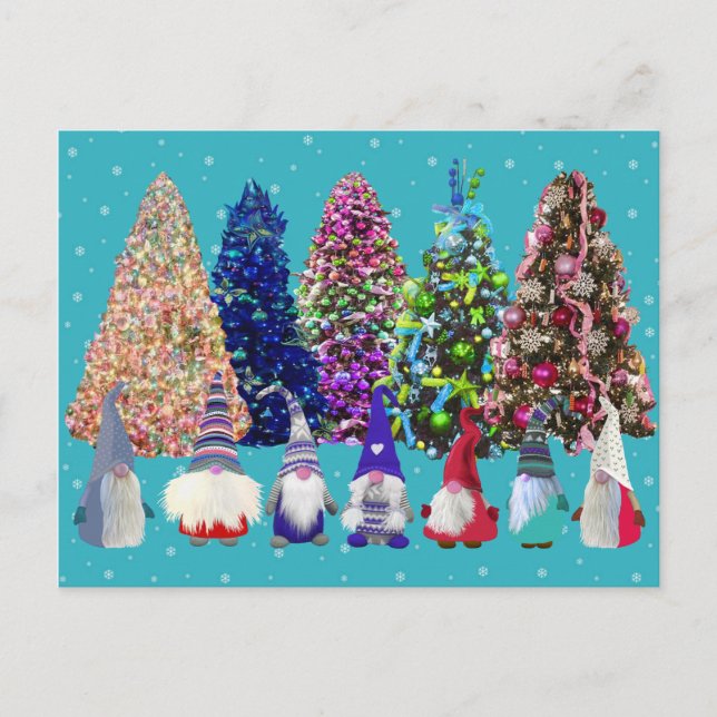Scandi Gnomes Christmas Postcard (Front)