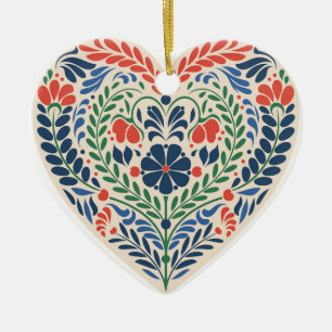 Scandi Heart – Swedish Folk Art Ornament