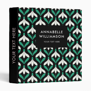 Scandi Mid Century Modern Snowdrop pattern Binder