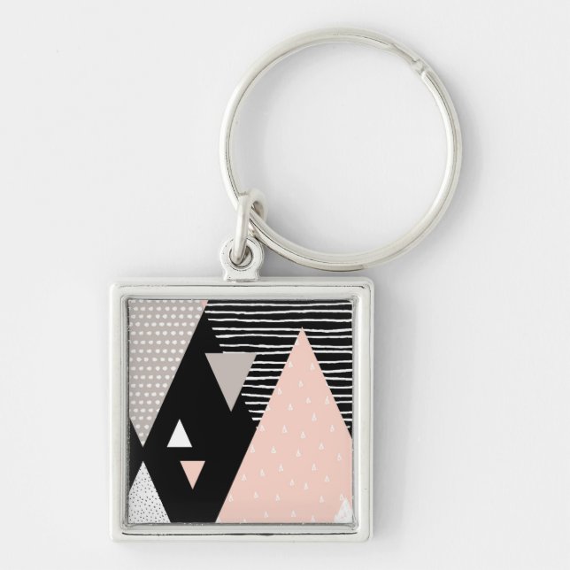 Scandi Mountain Peak Design Keychain (Front)