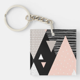 Scandi Mountain Peak Design Keychain