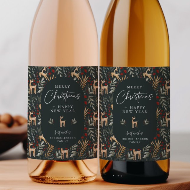 Scandi Noël Vin Bouteille Étiquette Boire Cadeau C (Créateur téléchargé)