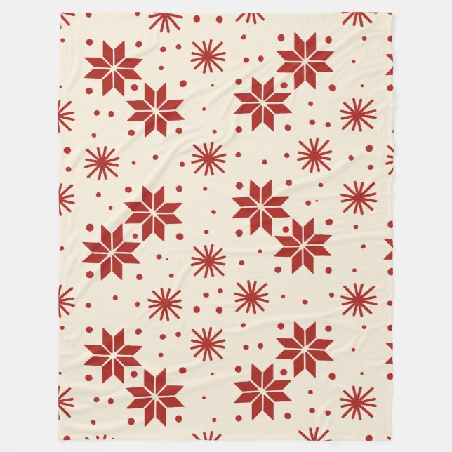 Scandi Starburst Snowflake Fleece Blanket (Front)