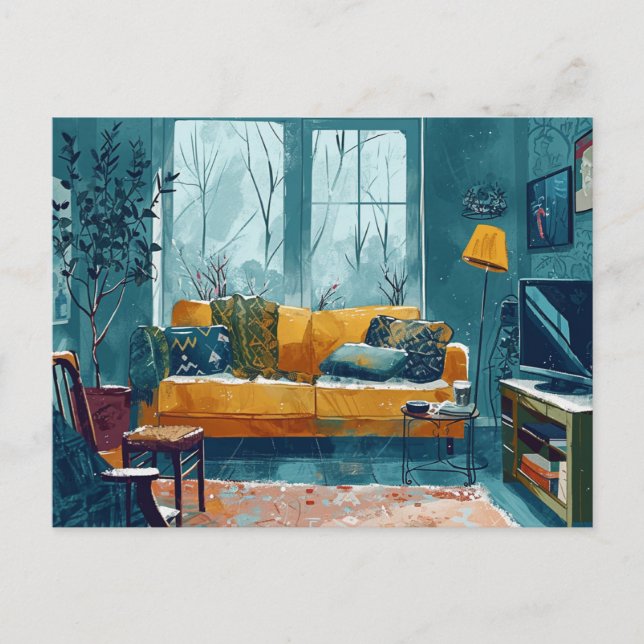 Scandi Style Whimsical Postcard (Front)