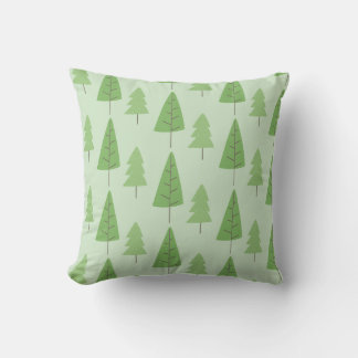 Scandi tree patterned throw pillow