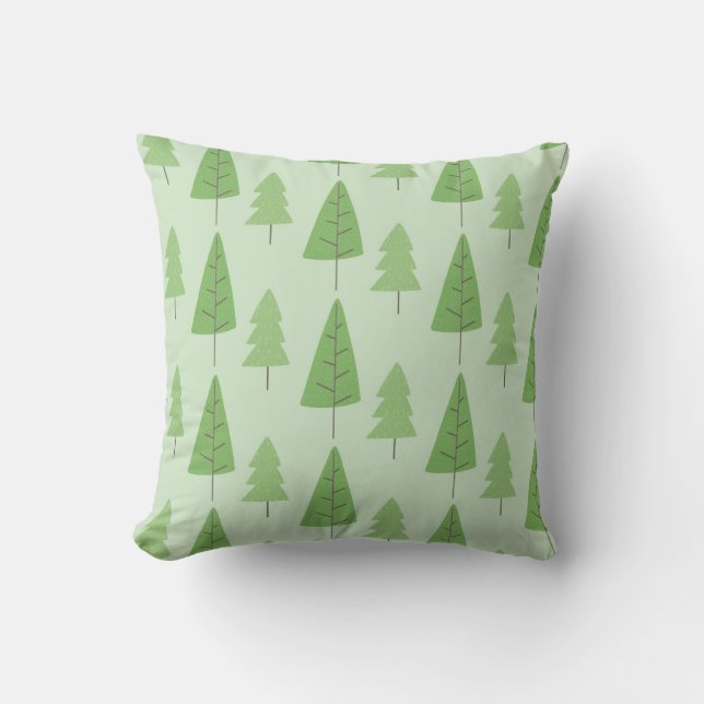 Scandi tree patterned  throw pillow (Front)