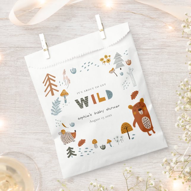 Scandi Wild Tropical Woodland Animals Baby Shower Favour Bag (Clipped)