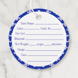 SCANDIA BLUE KNIT 2" Round Yarn Tags