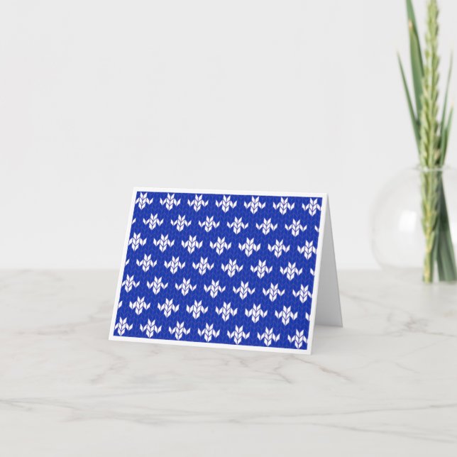 SCANDIA BLUE KNIT Note Card / Horizontal (Front)