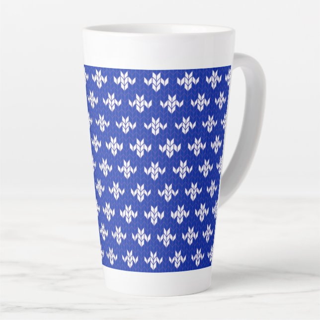 SCANDIA BLUE KNIT Tall Latte Mug (Right Angle)