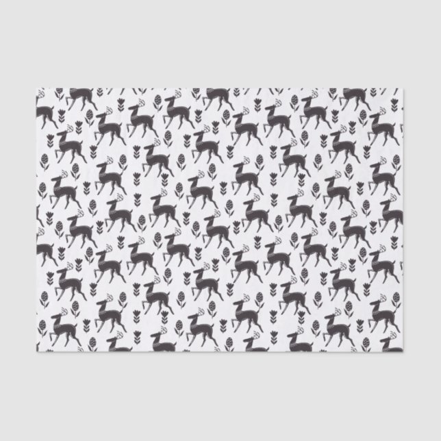 Scandia Folk Art Deer Tissue Paper (Front)