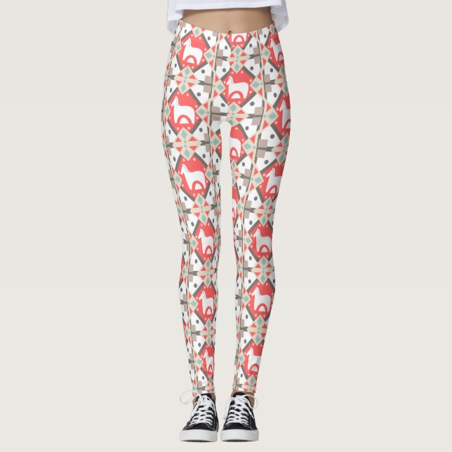 Scandia Horse Tiles Leggings (Front)
