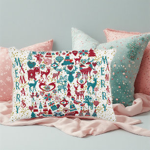 Scandia Merry Christmas Symbols Nordic Scandinavia Accent Pillow