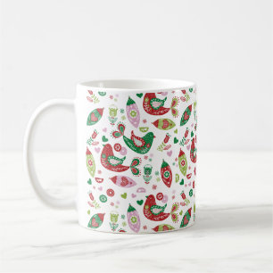 Scandinave Folk Art Holiday Print Mug