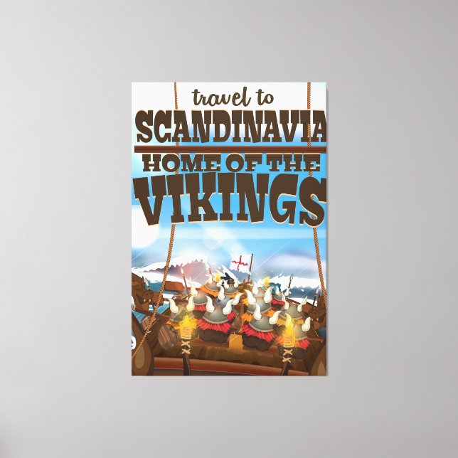 Scandinavia home of the vikings cartoon poster canvas print (Front)