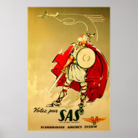 Scandinavia Print Viking Art SAS Travel Poster